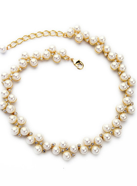 珍珠亮钻宴会配饰项链