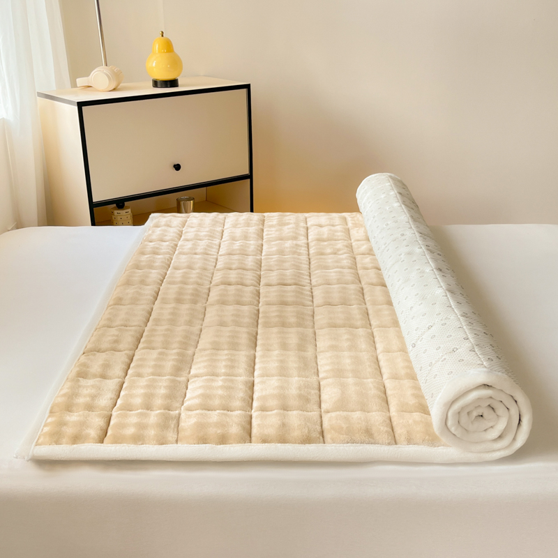 保暖兔毛绒珊瑚绒床褥垫软垫秋冬加厚防滑床铺垫褥家用卧室学生毯