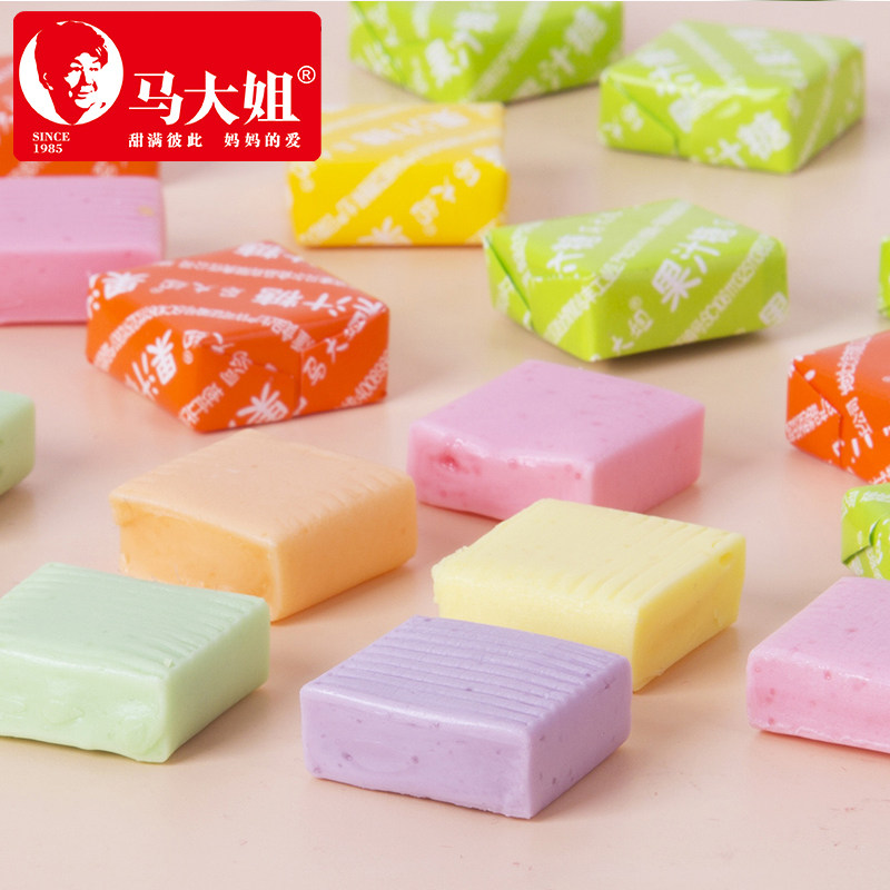 马大姐果汁糖500g婚宴糖方块混合水果味过喜糖休闲办公小零食糖果,淘宝优惠券,粉丝福利购,淘宝优惠卷