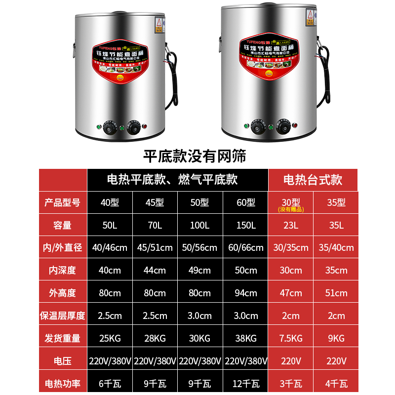 钰烽商用煮面桶加厚多功能煮面炉电热麻辣烫炉燃气卤水汤面机节能 - 图3