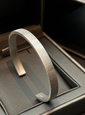 s925纯银宫廷复古风意大利拉丝工艺粉钻星芒镀金叠戴气质手镯