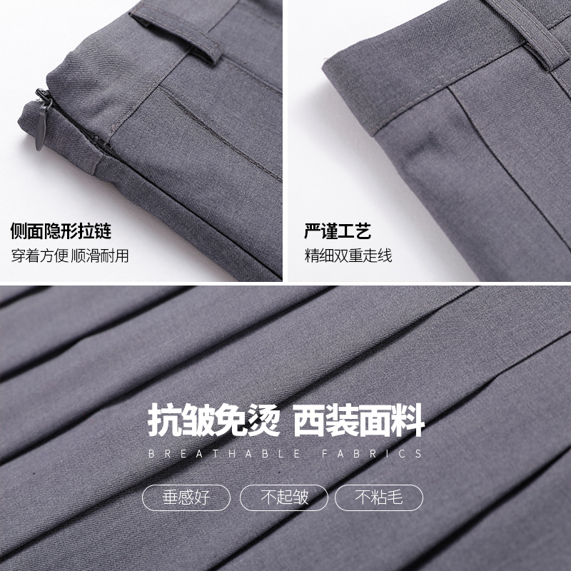 mlisland服饰旗舰店灰色百褶裙短裙女高腰新款百搭a字小短裙子春夏蓬蓬半身裙裤2