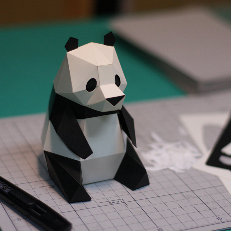 日本Kakukaku Tiny手工动物折纸玩具立体纸艺纸板手工DIY制作模型-图0
