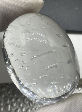 天然白水晶水胆纹路带发晶共生 晶体通透超亮 饰品挂坠裸石净化等