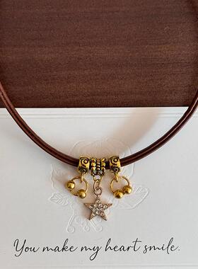 星星棕色辣妹风甜酷项圈