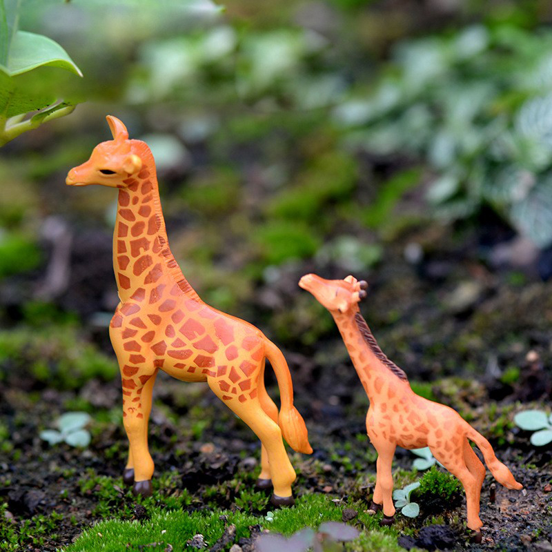 迷你仿真可爱长颈鹿小摆件微景观造景盆景园艺树脂动物装饰玩偶 - 图1