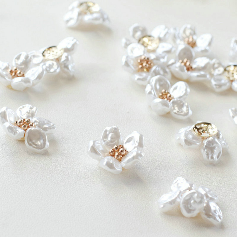 巴洛克珍珠花朵甜美复古珍珠花 diy饰品耳环服装辅料-图3