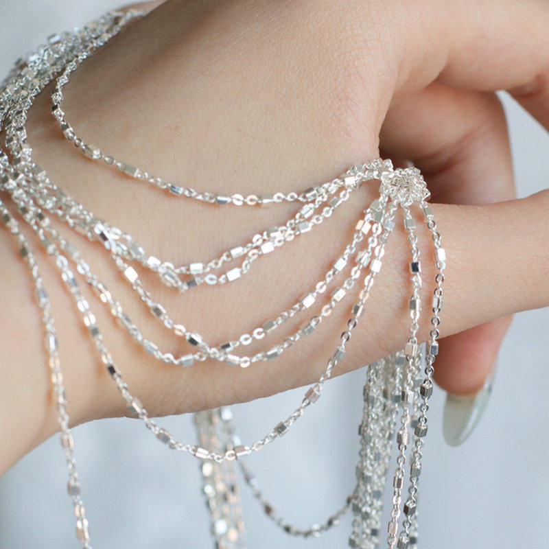 闪闪碎银子链条 铜方珠链 电泳厚银保色 diy项链手链流苏饰品配件,淘宝优惠券,粉丝福利购,淘宝优惠卷