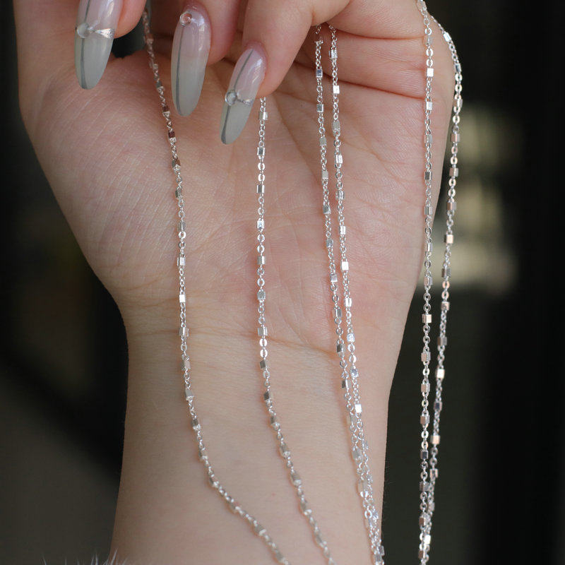 闪闪碎银子链条 铜方珠链 电泳厚银保色 diy项链手链流苏饰品配件,淘宝优惠券,粉丝福利购,淘宝优惠卷