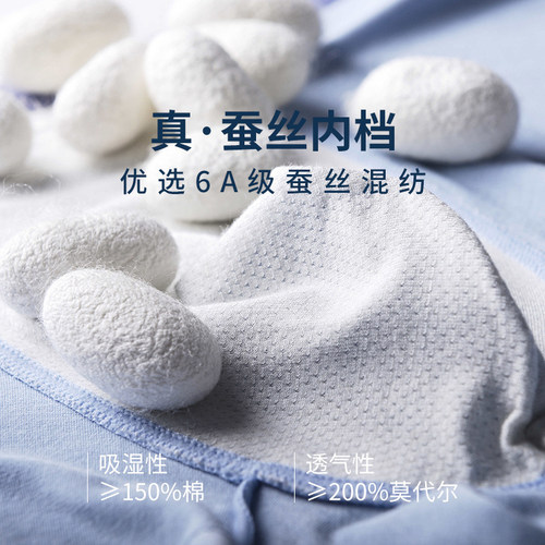 桑蚕丝男士内裤春夏季款男短裤无痕平角裤中腰抗菌莫代尔四角裤头 - 图1