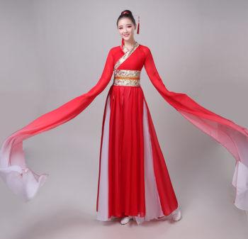 Water Sleeve Dance Costume Jinghong ການເຕັ້ນແບບຈີນຖິ້ມເສື້ອແຂນຂອງແມ່ຍິງ Elegant ສີແດງ Zhaoyuan Hanfu ການສະແດງການເຕັ້ນແບບຄລາສສິກ Costume