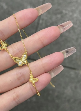 小蝴蝶流苏项链女不掉色钛钢ins小众设计感2025款新款爆款锁骨链