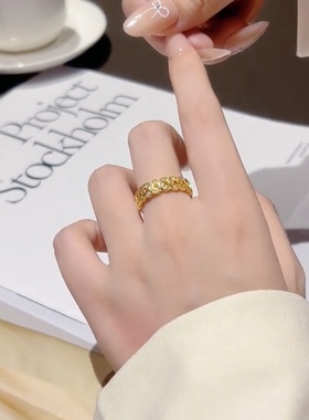 2025新款潮钱币戒指气质时尚百搭铜钱指环网红简约精致开口食指戒