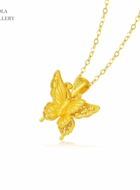 金丝羽碟蝴蝶项链国风新中式