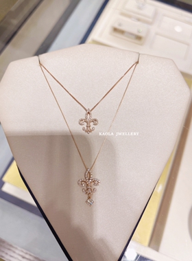 18K金王后鸢尾花项链黄金纯银