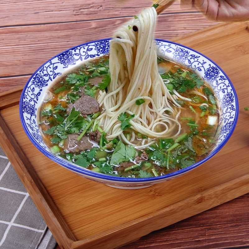 青花瓷碗面碗商用大碗汤碗陶瓷碗羊汤牛肉拉面碗面馆专用碗斗笠碗 - 图1