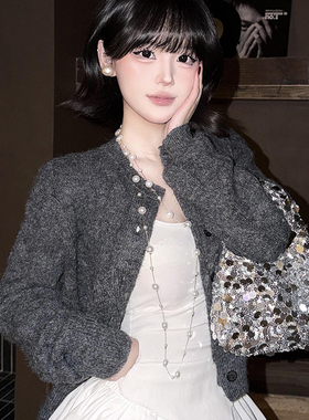 多层仿珍珠配裙子项链女轻奢高级感颈链长款毛衣链叠戴配饰锁骨链