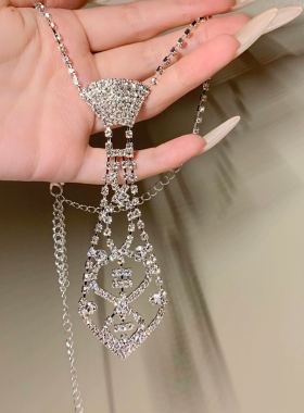 欧美辣妹小众设计镂空领带choker