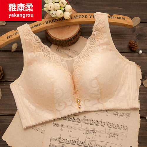 抹胸性感大红色美背心式文胸新娘内衣大码女聚拢无钢圈薄款全罩杯 - 图3