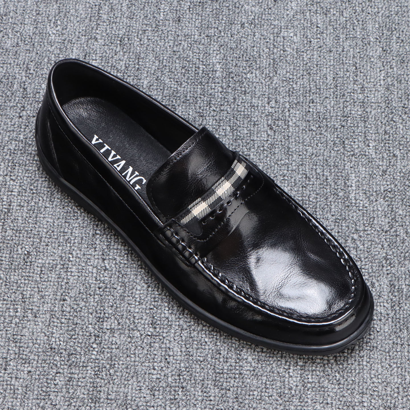 男士2025新款豆豆鞋头层牛皮软底黑色百搭休闲皮鞋男一脚蹬乐福鞋,淘宝优惠券,粉丝福利购,淘宝优惠卷