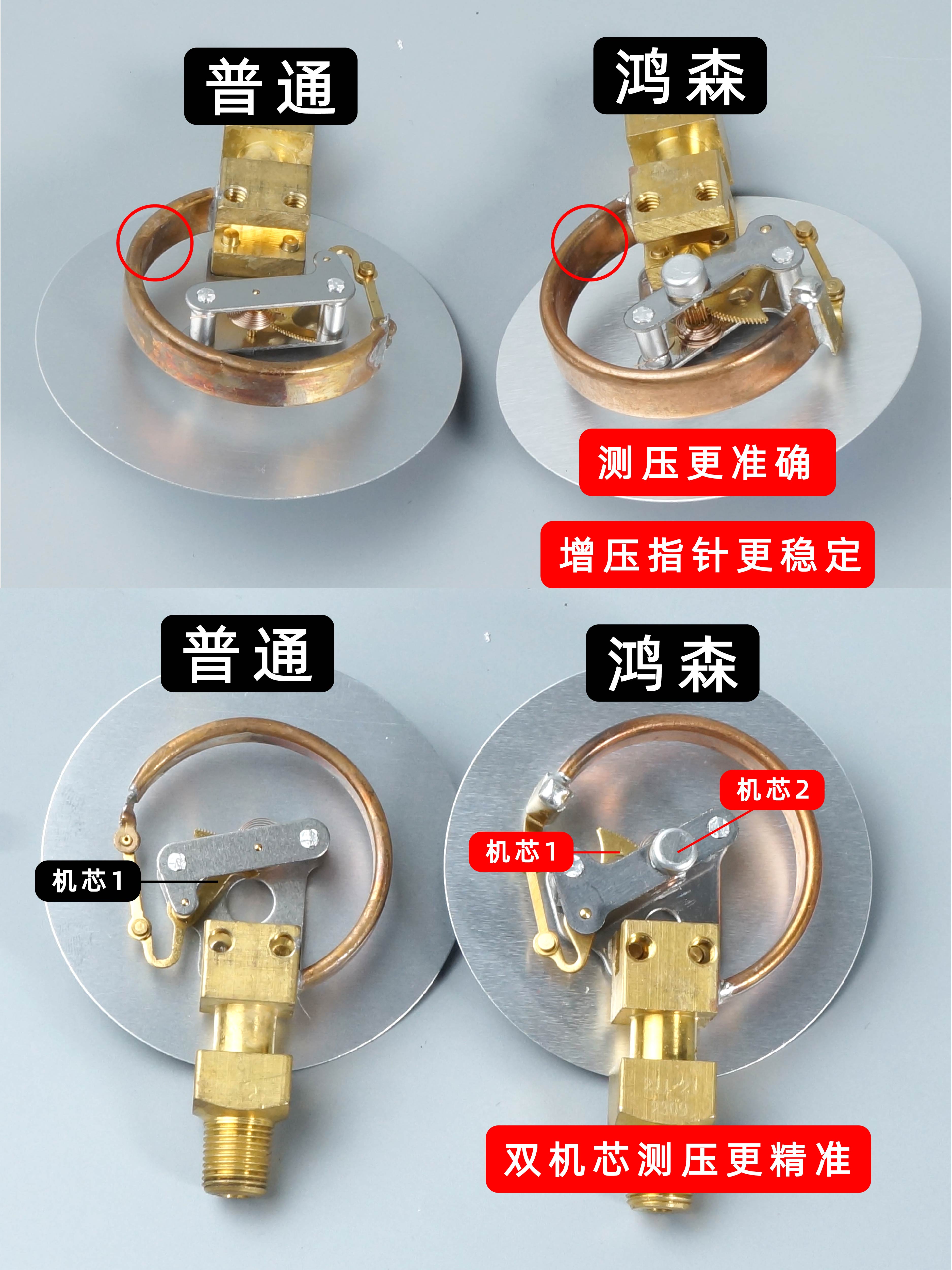 鸿森加氟表头Y70 Y80冷媒表雪种表汽车空调加氟压力表头制冷工具 - 图0