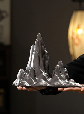 摆件鱼缸装饰假山小摆件创意微景观造景陶瓷客厅玄关中式装饰品