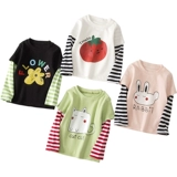 Весенняя футболка, хлопковый детский весенний демисезонный лонгслив для девочек, в западном стиле, детская одежда