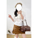 Japanese sweet hollow lace large lapel shirt