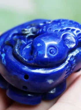 青金石福鼠聚财节节高升把玩件