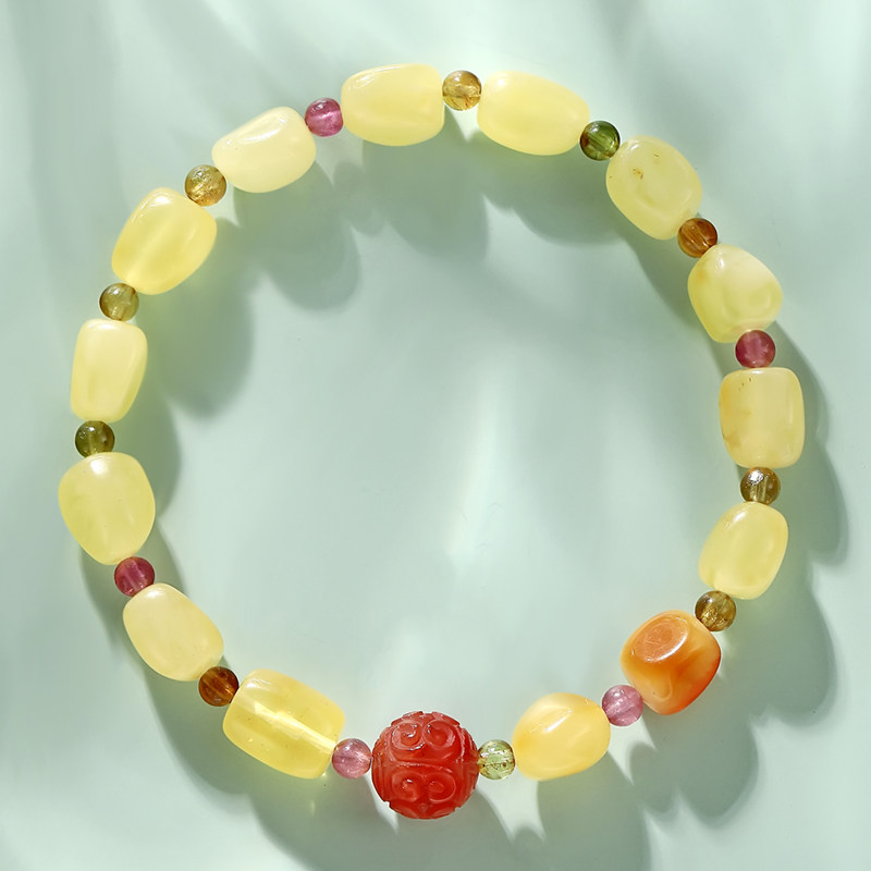 一木一品蜜蜡手串女款老蜜男士手链 一木一品手链