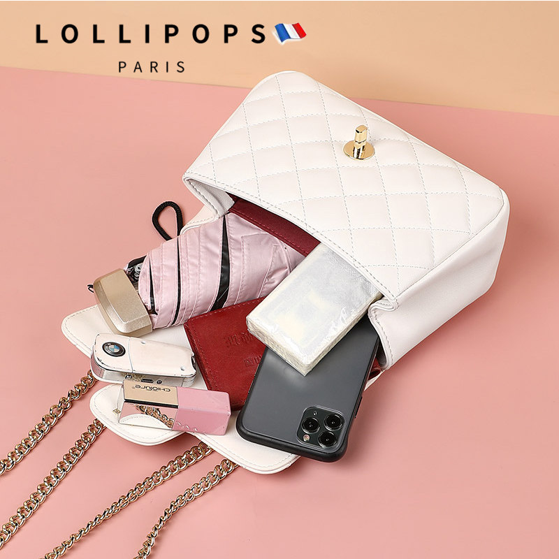 小ck 2020新款真皮小香风菱格链条包 lollipops女士包袋