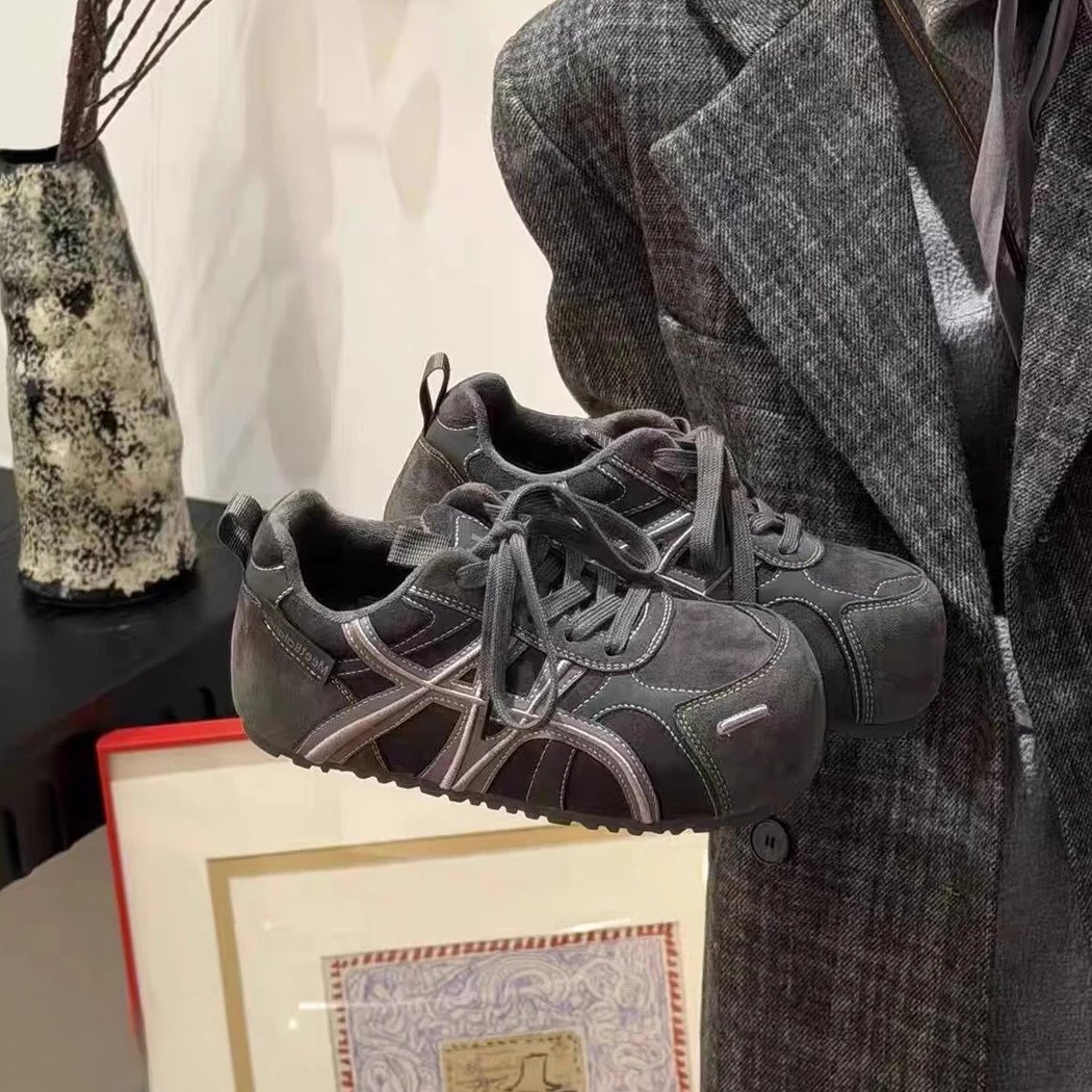 复古德训鞋女秋冬新款加绒厚底休闲小众设计百搭泡芙鞋运动阿甘鞋,淘宝优惠券,粉丝福利购,淘宝优惠卷