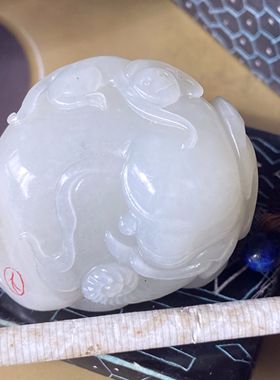 新疆和田玉籽料白玉象把件清仓