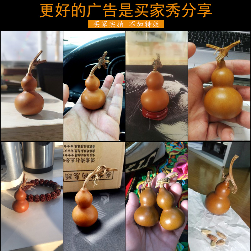 天然把玩手捻文玩小葫芦摆件老皮包浆宝葫芦收藏精品龙头手把件-图0