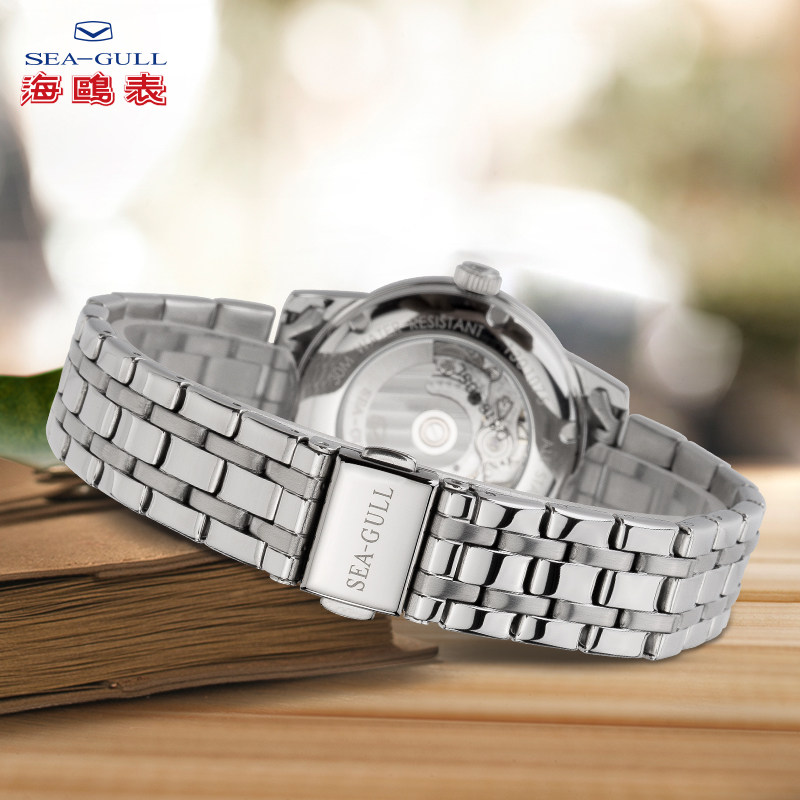 海鸥手表男女情侣款自动机械表日历钢带表D816.405L