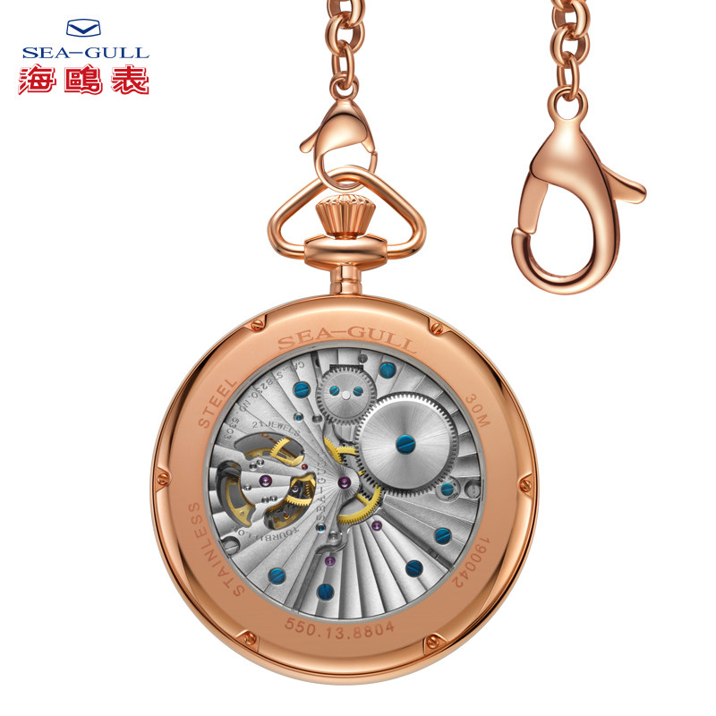 seagull男陀飞轮手动机械传承怀表 海鸥表赢时国产腕表