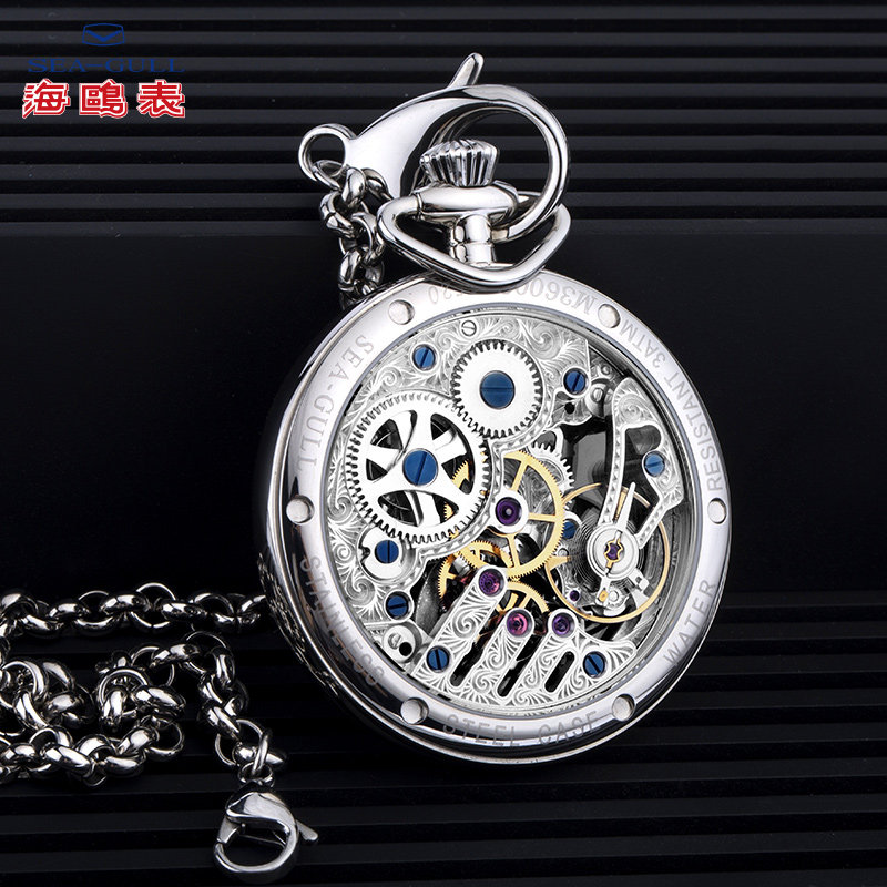 seagull官方正品休闲复古机械男表 海鸥表赢时国产腕表