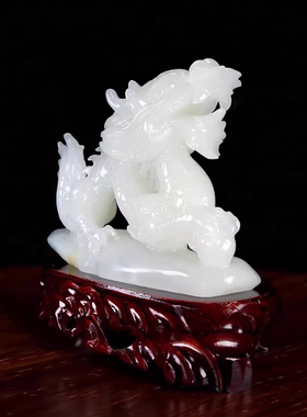 天然玉石龙摆件家居客厅玄关装饰