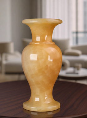 天然玉石花瓶摆件家居客厅摆设