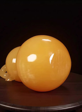 厨房西北角通关天然黄玉葫芦摆件