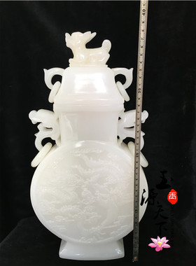 天然玉石阿富汗仿古风精美花瓶