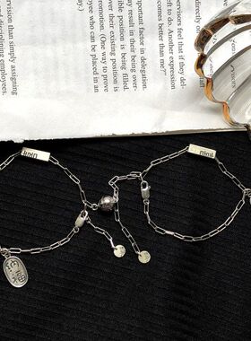 招财纳福情侣手链一对女