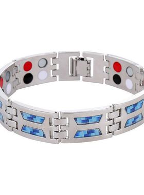 欧美跨境复古钛钢磁石手链个性