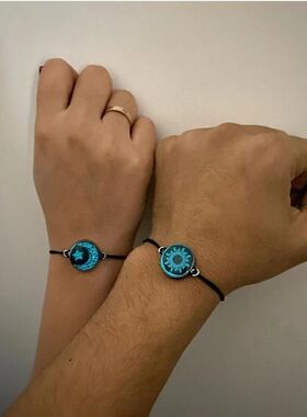 跨境2025日月恋人时光宝编织手绳