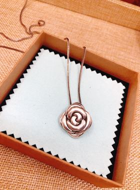 尼泊尔手工纯银空心玫瑰吊坠