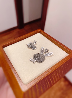 泰银本命年兔吊坠925纯银钨钢钻马赛克吊坠手链挂坠小兔小朋友