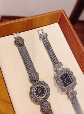 孤品回血价泰国手表925纯银钨钢钻手链狐尾链表带马赛克进口