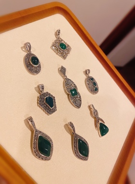 绿玛瑙纯银礼物高级气质款小吊坠