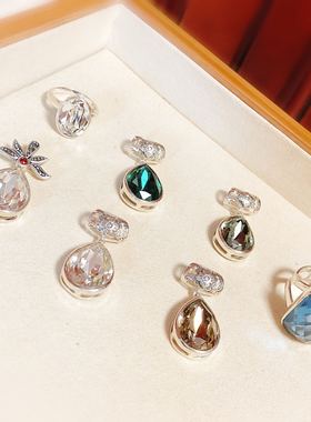 尼泊尔水晶手工戒指吊坠