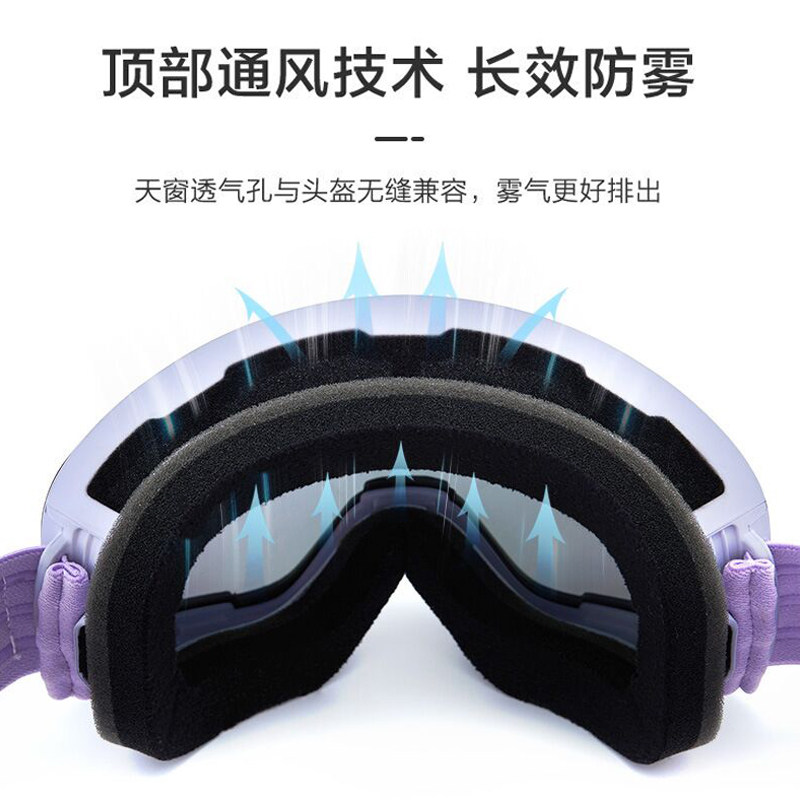 滑雪女成人磁吸双层防雾防爆滑雪镜 仁威滑雪镜